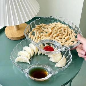 Assiette à raviolis en plastique avec coupelle à sauce, bol à salade créatif de style européen pour la maison, assiette à fruits, pour la perte de poids et la gestion des graisses - Product Image 3