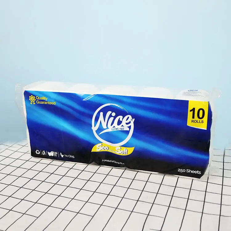 sales high quality customized 1 ply large quantity quick dissolving toilet paper double sheet toilet tissue paper roll