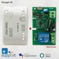 Interrupteur intelligent F0703/F0704 1 canal 7-32V 85-250V Wifi Relais à impulsions Automatisation Compatible avec l'application EWeLink Alexa