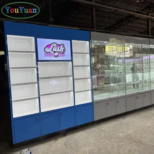 玻璃陈列柜商店零售展示柜钢化玻璃柜台货架精品烟店