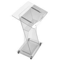 Nouvelle Arrivée - Chaire Moderne en Acrylique avec Roulettes - Pupitre Transparent pour Église