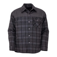 Manteaux en flanelle décontractés surdimensionnés OEM pour hommes, veste d'hiver en polaire à carreaux softshell avec col montant et poche poitrine unique