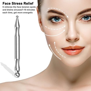 Stylo de massage à double pointe en acier inoxydable pour points d'acupuncture, outil portatif de drainage des méridiens, masseur de points de pression pour les yeux - Product Image 2