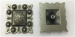 Botones Cuadrados con Patrón Retro Duolai, Accesorios Decorativos de Cuero para Bolsos, Conchos, Broches Metálicos con Tornillo - Product Image 3