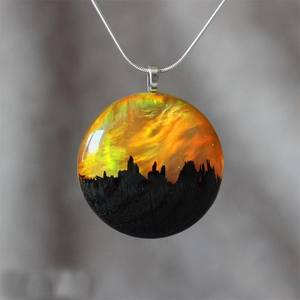 สร้อยคอจี้อัญมณีแสงเหนือสำหรับผู้หญิงและผู้ชาย - Product Image 3