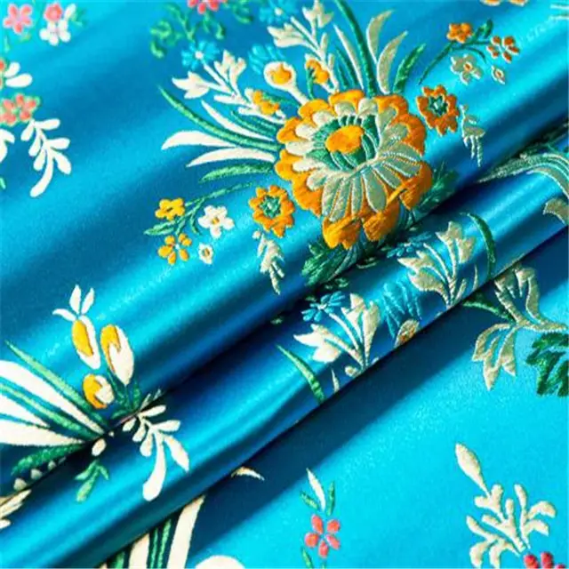 Floral Jacquard Luxury Quality Colorful Best Price Polyester Brocade Fabric for Holiday Vintage Clothing