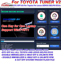 Para Lexus para TOYOTA TUNER V2 DENSO IMMO OFF DTC OFF VMAX OFF deshabilitar inmovilizador para GEN1, 2, 3 archivos Flash para Toyota DTC OFF