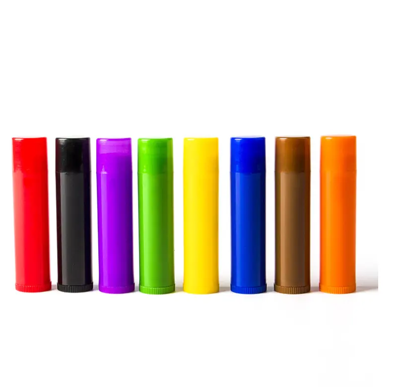 Lipstick Tubes Plastic Empty Lip Balm Lipstick Container Deodorant Chapstick Capacity Cheap 5グラムWhite Black Pink Blue Red Yellow