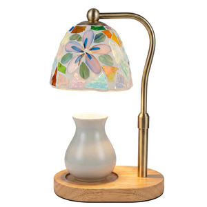 Lámpara de Escritorio Minimalista de Latón con Pantalla de Mosaico, Luz LED Blanca Cálida para Dormitorio, 2700K, 30000 Horas de Duración, Regulable, CRI 80 - Product Image 1