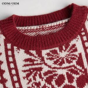 Suéter de Mujer, Elegante y Casual, de Cachemira, Suéter de Lana Tejida para Mujer, Jersey de Punto, Suéter con Estampado Geométrico Jacquard - Product Image 5