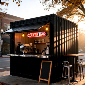 Kiosque de café pliable en fibre de verre préfabriqué en Chine, restaurant extensible, conteneur de café, bar, snack, chips à vendre - Product Image 1