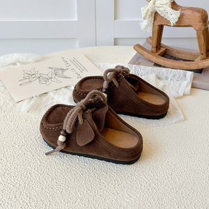 Sandales tongs pour filles, nouvelle collection été 2026, style coréen, pour enfants moyens et grands, avec perles et lacets, décontractées - Product Image 3