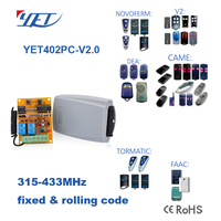 Receptor de Relé Universal YET402PC-MF de 2 Canales y Multifrecuencia (280mhz-868mhz) con Interruptor DIP para Controles Remotos Nic Horma CODIG