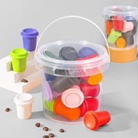 Ember Plastik Transparan Mini untuk Penyimpanan Cat Logo Kustom Kapasitas 1L-5L
