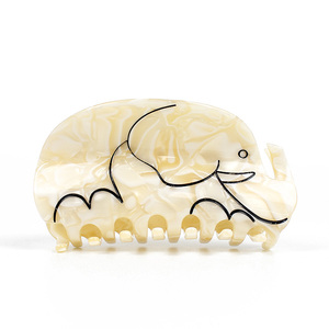 YIYI estilo coreano lindo caqui acetato elefante pelo garra moda animal chica garra clip personalizado al por mayor - Product Image 1