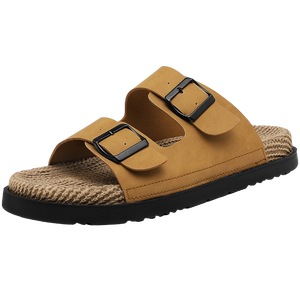 Sandalias de corcho para playa, de punta abierta, de diseño, informales, para hombre, de cuero, planas, transpirables, tipo chanclas. - Product Image 4