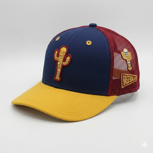 Casquette de baseball unisexe verte et jaune avec broderie de cactus, en maille, réglable, 6 panneaux, décontractée, printemps-été - Product Image 2