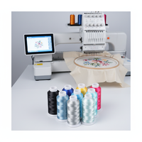 Fil de broderie en polyester 150D/2 en gros pour machine à broder informatisée, résistant à la décoloration
