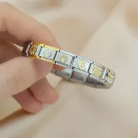 Hapiship Bracelet italien breloques or éléphant soleil croix abeille ange caméra italien breloque liens acier inoxydable DJ1188