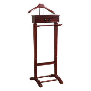 Perchero de pie tradicional de madera maciza de cerezo rojizo premium, hecho a medida, con 5 estantes, 45x40x117cm, estilo antiguo para hotel - Product Image 1