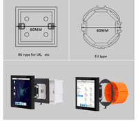 Panneau de commande intelligent mural électrique de 4 pouces avec contrôle tactile pour garage extérieur, camping-car, voiture (plastique)