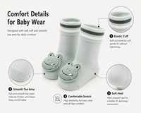Chaussettes de sol pour bébé personnalisées, amusantes, avec motif de poupée en peluche cousue, pour la marche des tout-petits