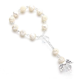 Acrilico Braccialetto Rosa Braccialetto di Perline Rosarios Catolicos Braccialetto <span class=keywords><strong>con</strong></span> Le Ali di <span class=keywords><strong>Angelo</strong></span> - Product Image 3