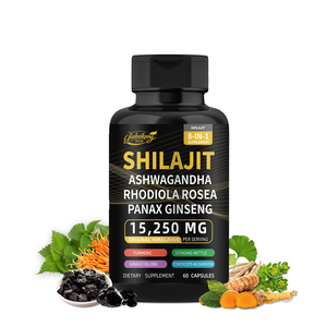 Nuevas Cápsulas de Shilajit Puro del Himalaya <span class=keywords><strong>con</strong></span> Ashwagandha y <span class=keywords><strong>Ginseng</strong></span>, Fórmula Lista para Usar, Suplemento Energético 8 en 1 <span class=keywords><strong>con</strong></span> <span class=keywords><strong>Vitaminas</strong></span> para el Cuidado de la Salud - Product Image 1