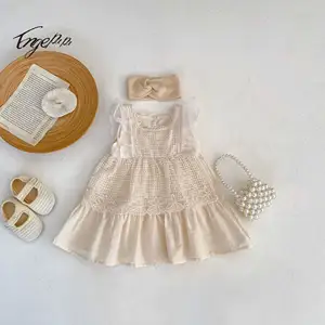 Engepapa Children's Lace Sleeveless Dresses Kid Summer Casual Cute Clothes Baby Girl Dresses