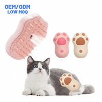 Brosse vapeur 3-en-1 Petop pour chat, pour la perte de poils, peigne de toilettage rechargeable pour animaux, pulvérisation de brume, dents de massage ABS, bleu rose, salle de bain
