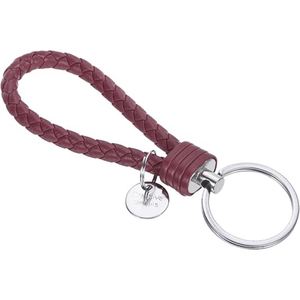 <b>Braided</b> Leather Keychain Simple Design Alloy Key Rings Car Purse Bag <b>Accessories</b> Handmade Woven Strap Fashion Ring for Women Men - Product Image 1