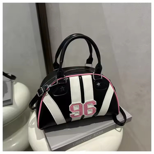 American Sports Hot Girl Style Trend Fashion Large-Capacity Casual <b>Bowling</b> Portable Women's ZIP Single Strap Cross-Body Bag - Product Image 3