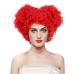 Copricapo Regina Rossa di Alice nel Paese delle Meraviglie, Parrucca da Strega Pazza per Halloween - Product Image 4