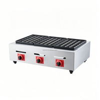 Machine à boulettes de poisson au gaz très vendue, 3 plaques en acier inoxydable antiadhésives, grande capacité, gril Takoyaki portable de table