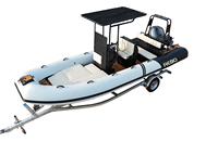 Bateau pneumatique RIB 600 à double coque en aluminium Hypalon/PVC avec T-TOP, certifié CE, Allemagne, 20 pieds