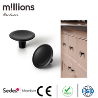 Poignée de meuble moderne en alliage de zinc, forme champignon, argent antique, noir, bronze champagne, durable, écologique, pour cuisine, chambre, commode, armoire