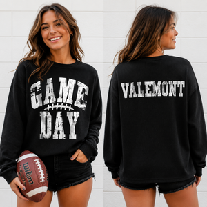 Sweat-shirt personnalisé pour femme en tricot gaufré, style vintage streetwear, coupe oversize, à manches longues, pour les jours de match de football - Product Image 3