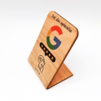 Conception personnalisée Impression WOOD Google Review card avec puce NFC