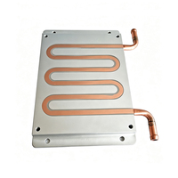 Plaque de refroidissement liquide en aluminium sur mesure 210*142*12mm avec 6 tubes en cuivre pour dissipateur thermique à eau