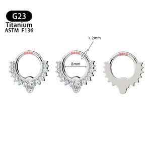 Piercing de Nariz de Titanio F136 con Incrustaciones de Zirconia, Joyería para Cartílago - Product Image 4