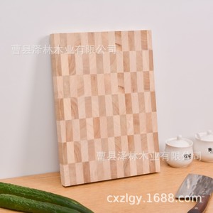 เขียงไม้ลายตารางสี่เหลี่ยมผืนผ้า ขนาด 41x26x2 ซม. ทำจากไม้โอ๊คและไม้กระถิน สำหรับหั่นผักผลไม้ในครัว - Product Image 3