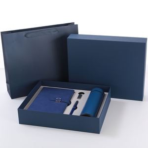 Set de Regalo Promocional de Lujo al por Mayor: Cuaderno de Tapa Dura de Cuero PP Azul, Bolígrafo, Termo y Botella de Agua Personalizados - Product Image 1