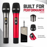 Système de micro sans fil UHF K27 Pro en métal avec deux micros dynamiques portables pour Karaoké, Mariage, Chant, DJ, Fête, Discours