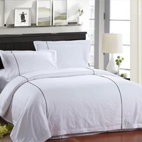 Parure de lit simple en percale pour hôtel, couvre-lit, drap, vente en gros, sur mesure