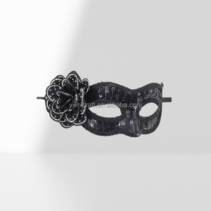 Masques de fête de carnaval HLC simples noir argent avec paillettes fabricant de masques de <span class=keywords><strong>bal</strong></span> de mascarade pour accessoires d'habillage de fête costumée - Product Image 6