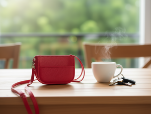 Portamonete con Doppia Cinghia Lunga, Mini Borsa in Microfibra Sintetica con Chiusura a Cerniera, Stile Minimalista Unisex - Product Image 2