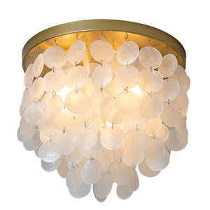 Exquisite golden <b>shell</b> ceiling lamp E12 white ceiling <b>lighting</b> - Product Image 1