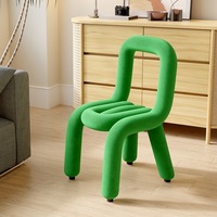 Tabouret de coiffeuse de salon de forme irrégulière en fer moderne amélioré Tube incurvé Design chaise de salle à manger chaise de poulpe chaise de maquillage