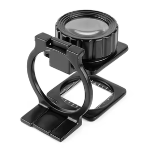 X20 20x kim loại dẫn mắt vải máy in nhà máy bán buôn tùy chỉnh in ấn đôi gương kính lúp 28mm logo màu đen OEM - Product Image 4