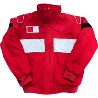 Veste en satin pour homme, style F1, broderie artisanale, design classique noir et rouge, personnalisable, imperméable, pour l'hiver, très vendue
